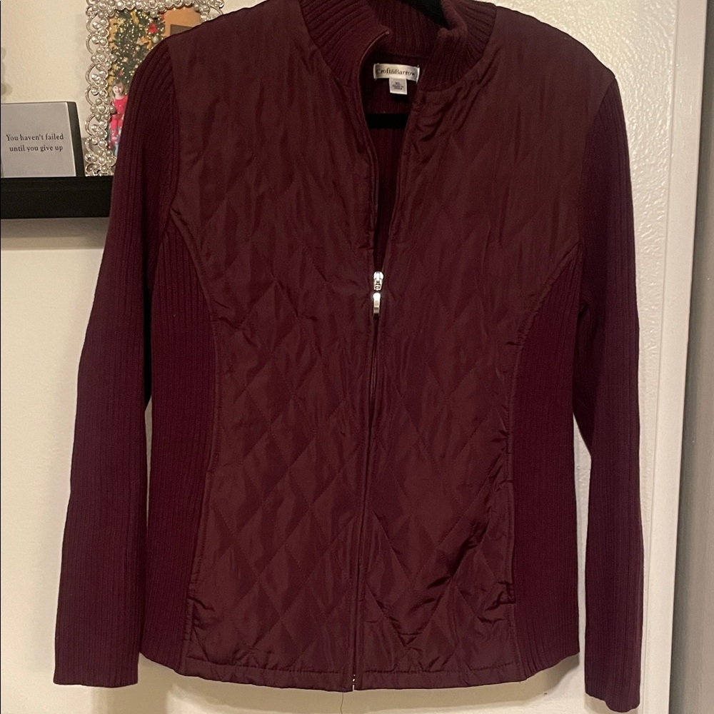 Croft & Barrow Eggplant Quilted Puffer Jacket, Sz XL